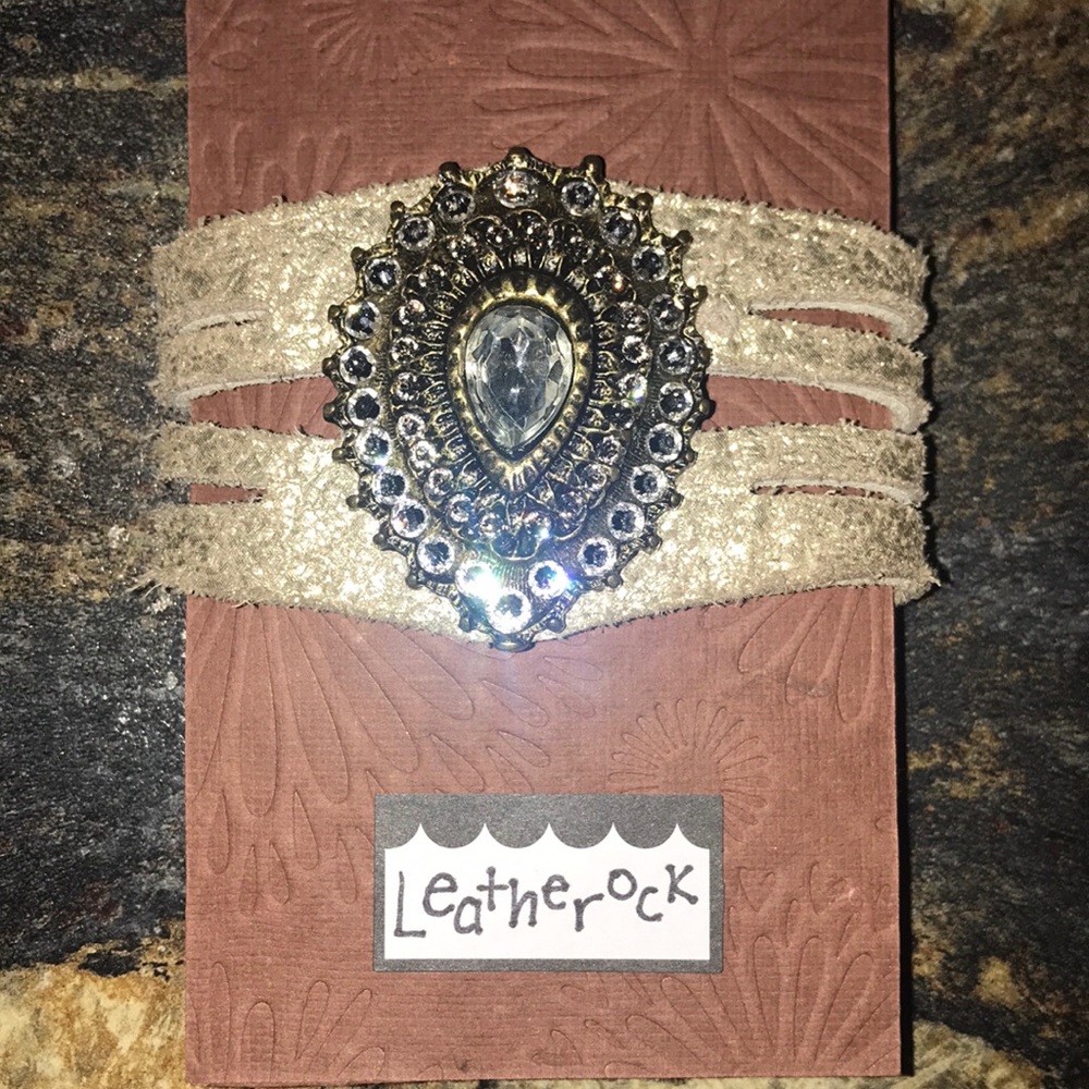 Shimmer leather bracelet